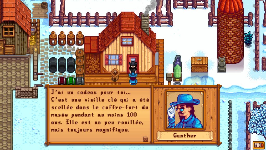 Stardew Valley screenshot with French dialogue